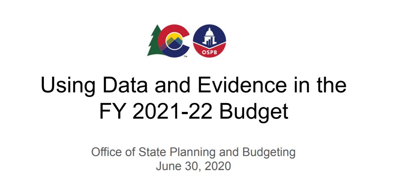Using data and evidence in FY21-22 budget recording